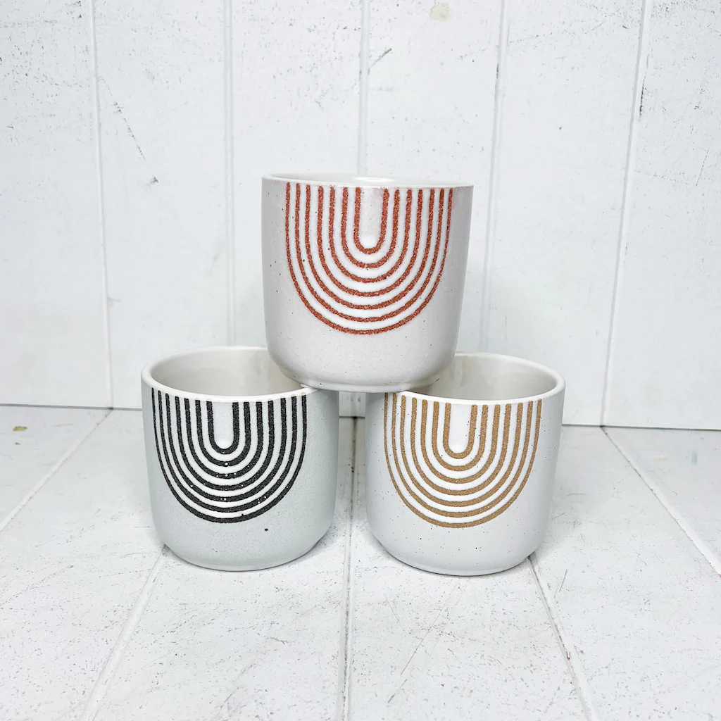 Macy Speckled Arch Ceramic Pots