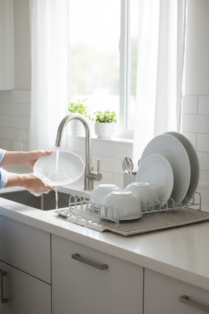 2 PCS SILICONE DISH DRYING RACK 43X33X8CMH - Image 2