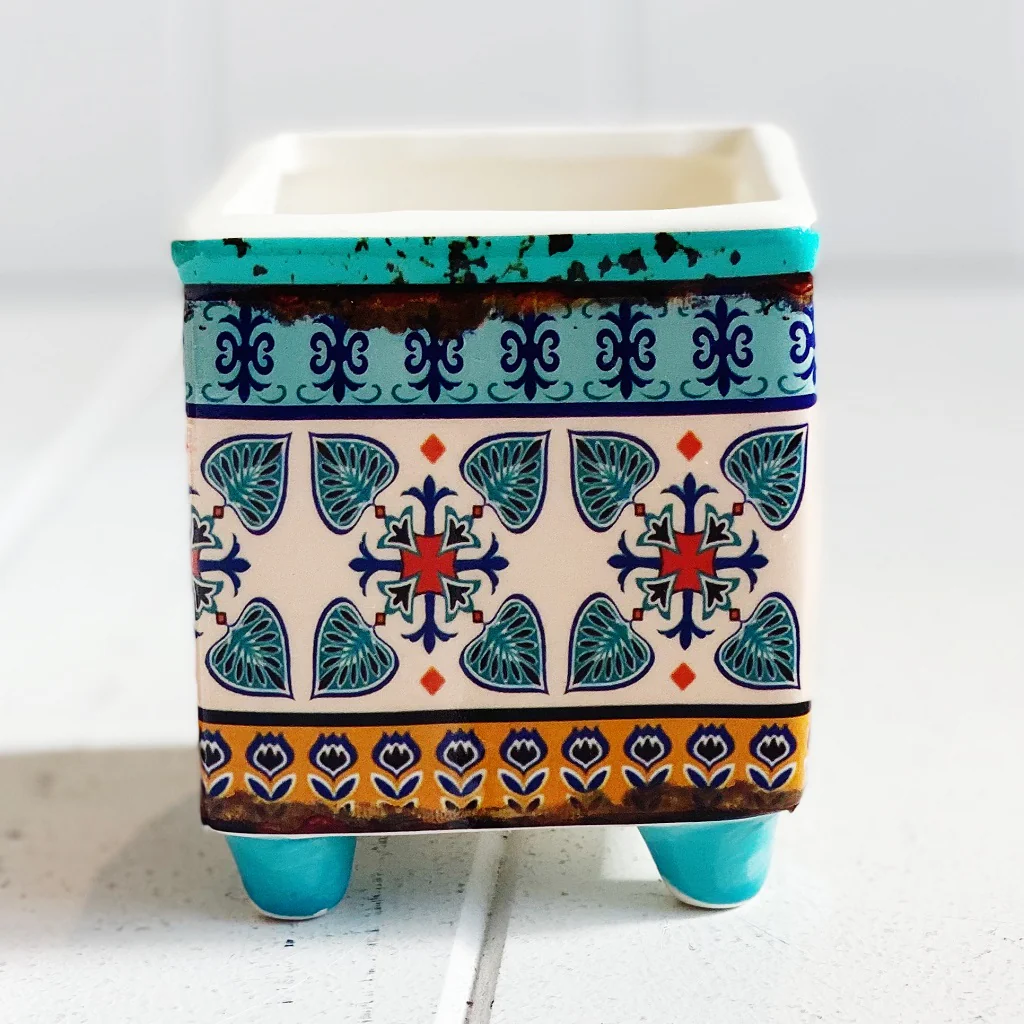 Moroccan Square Pots with Legs - Medium - Image 10