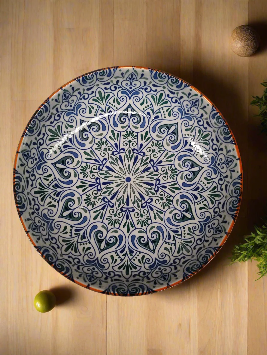 Moroccan Style Shallow Salad Bowl - 22.5 cm - Image 11