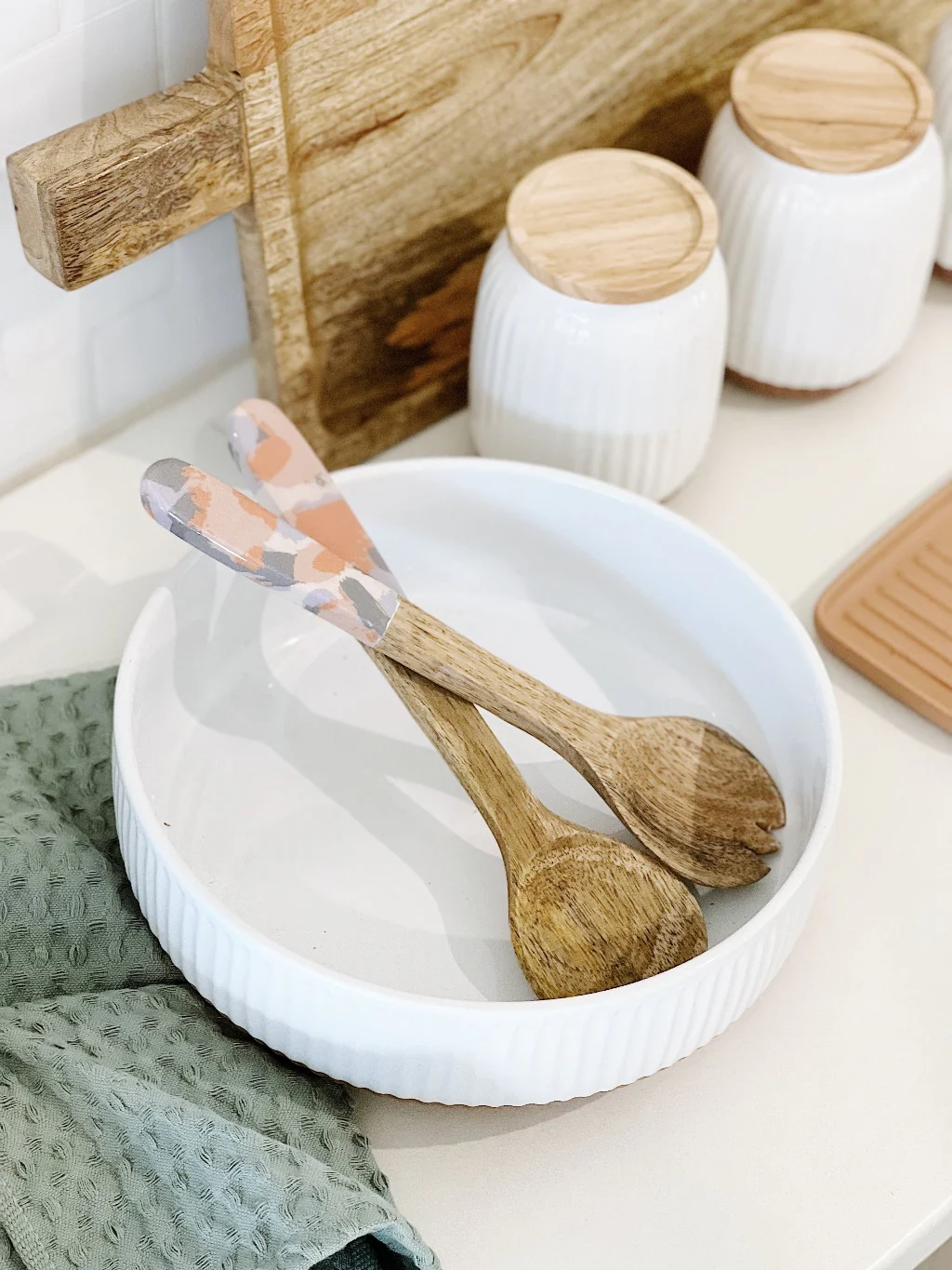 Phoebe Wooden Salad Server Set - Image 2