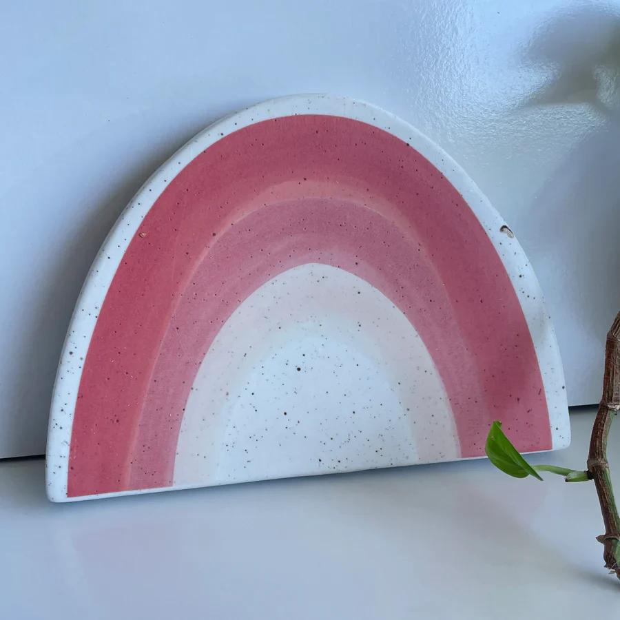 Pink Rainbow Ceramic Wall Hanging - Image 3