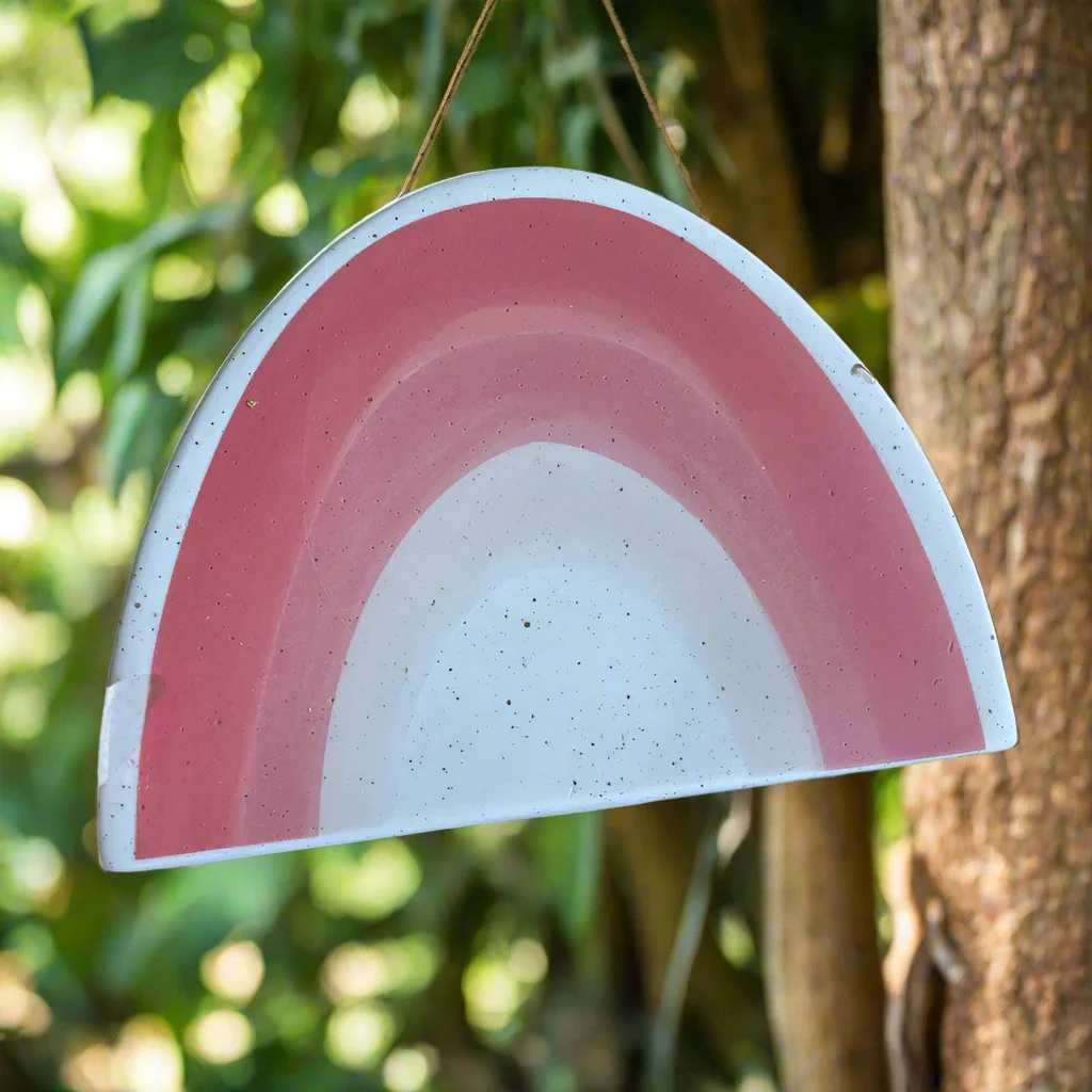 Pink Rainbow Ceramic Wall Hanging - Image 4