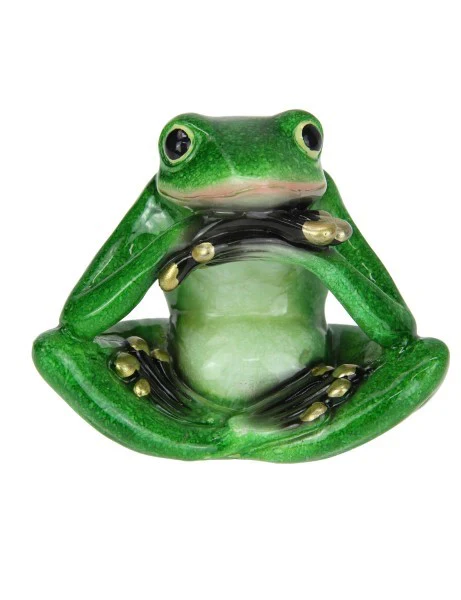 Playful Green Marble Frog Figurine I Unique Home & Garden Decor — 10cm - Image 5