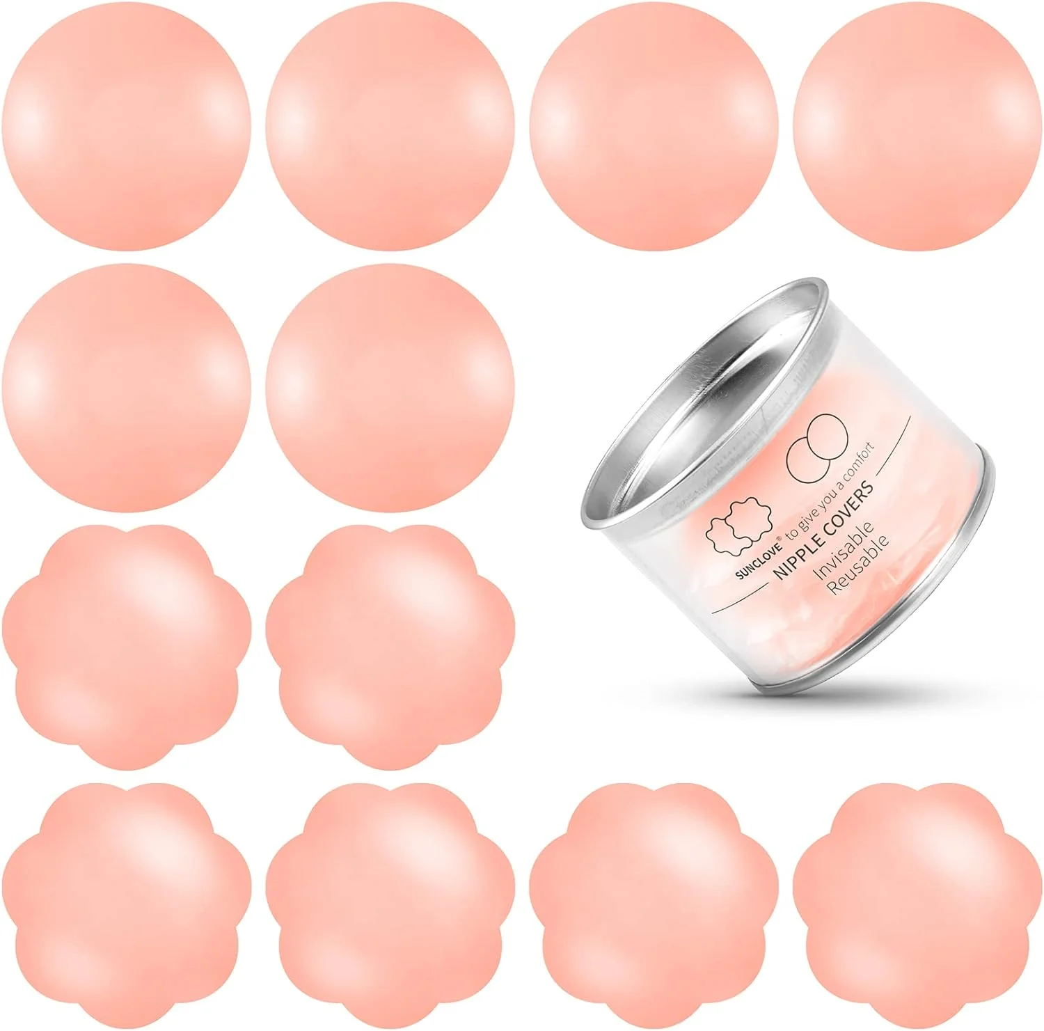 Reusable nipple cover flower and Round shape - 6 set - Image 4