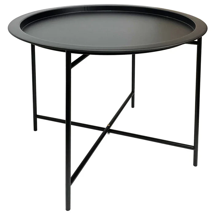 Round Lipped Cross-Frame Side Table - Image 6