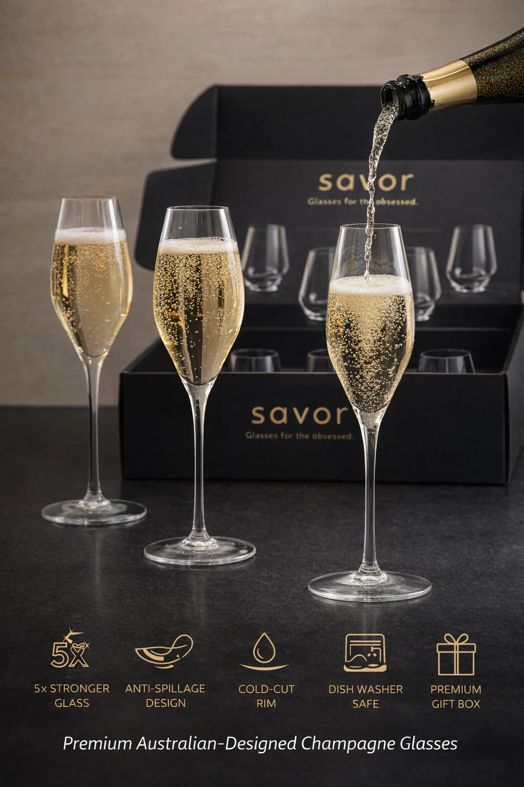 Savor Sparkling Glass Gift Box