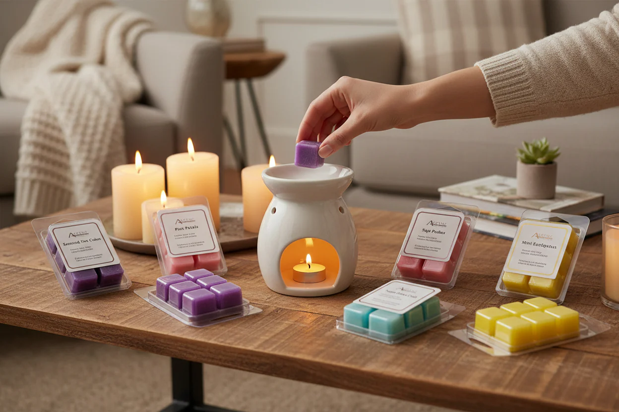 SCENTED CANDLE MELT PK6 ASST COLS