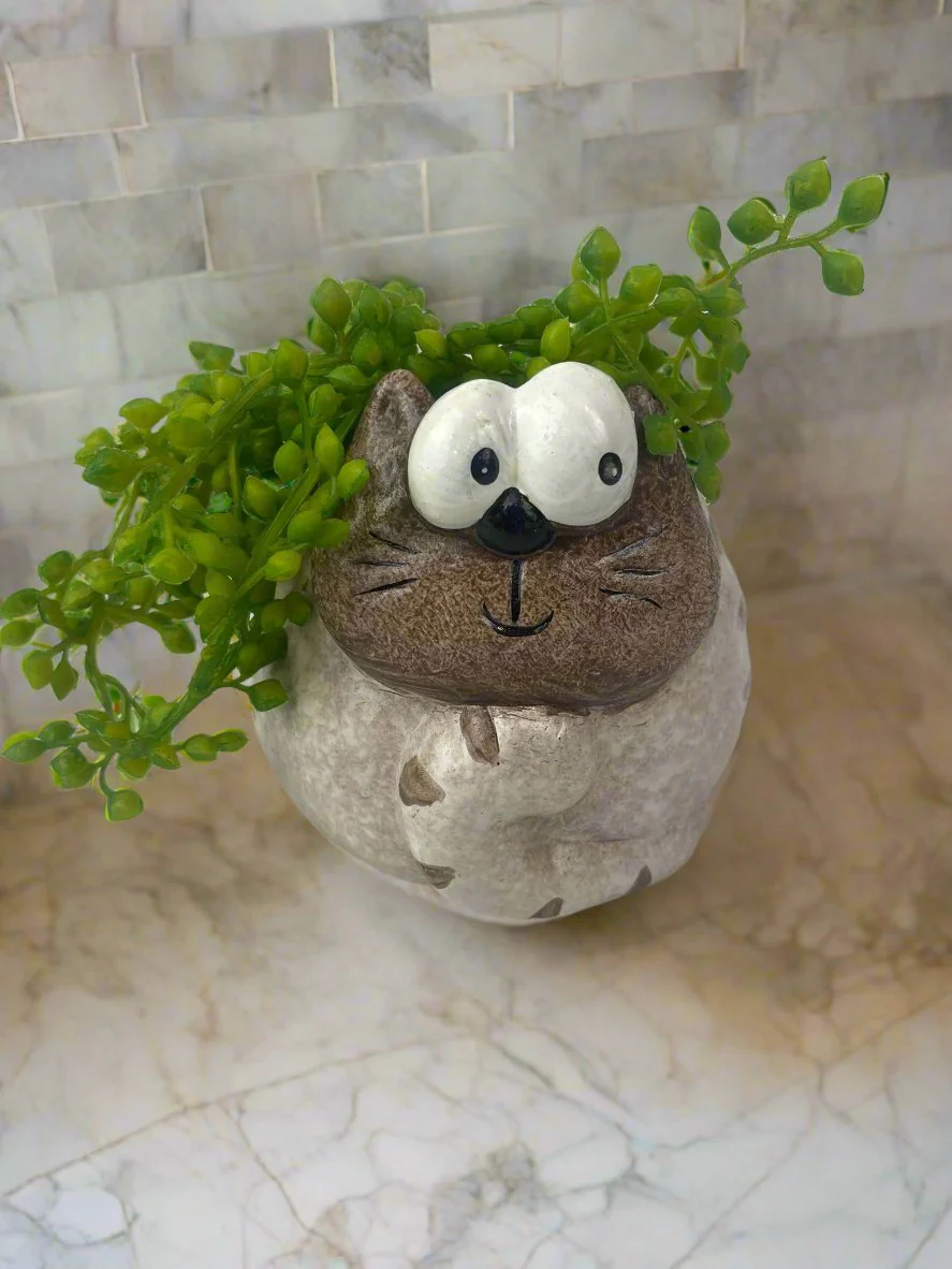 Ceramic Sheep & Cat Planter -12x11cm - Image 5