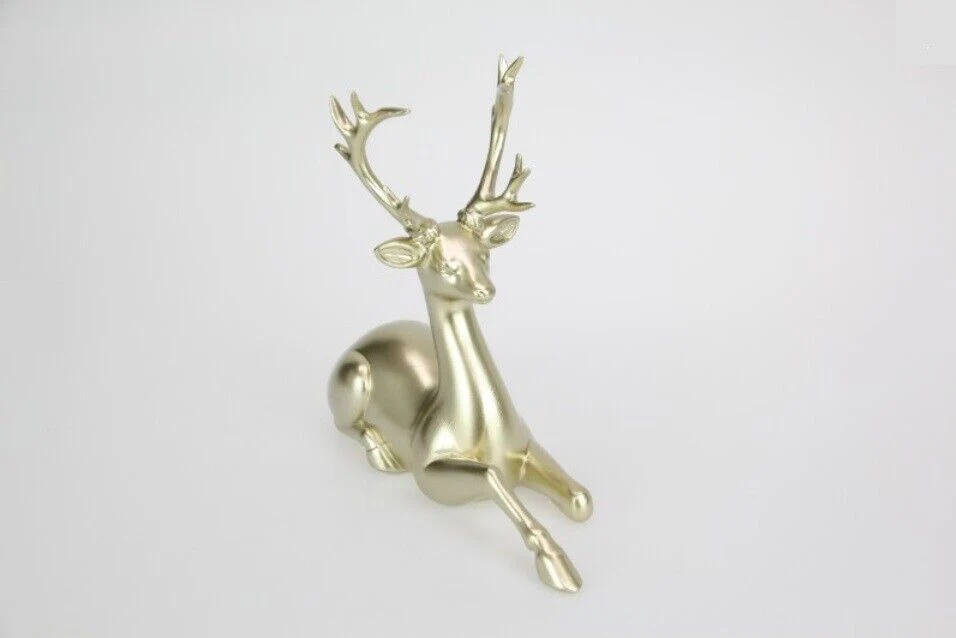 Sitting Champagne Colour Reindeer Ornament Figurine Statue -19cm - Image 3