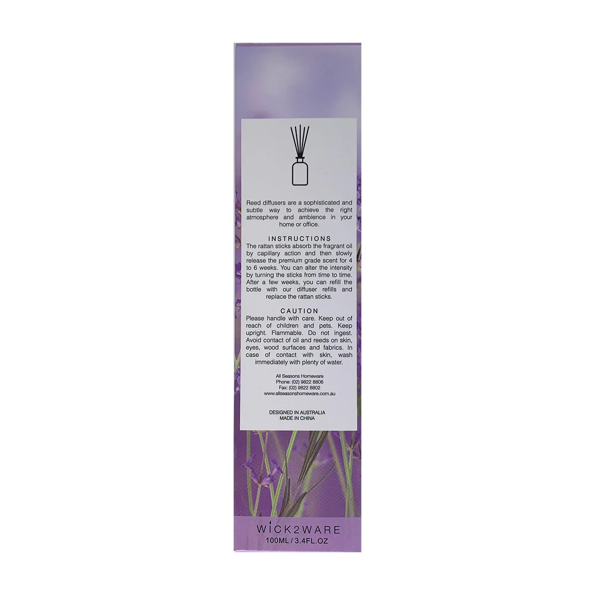 Wick2Ware Reed Diffuser 100ml 'Soothing Lavender' - Image 2