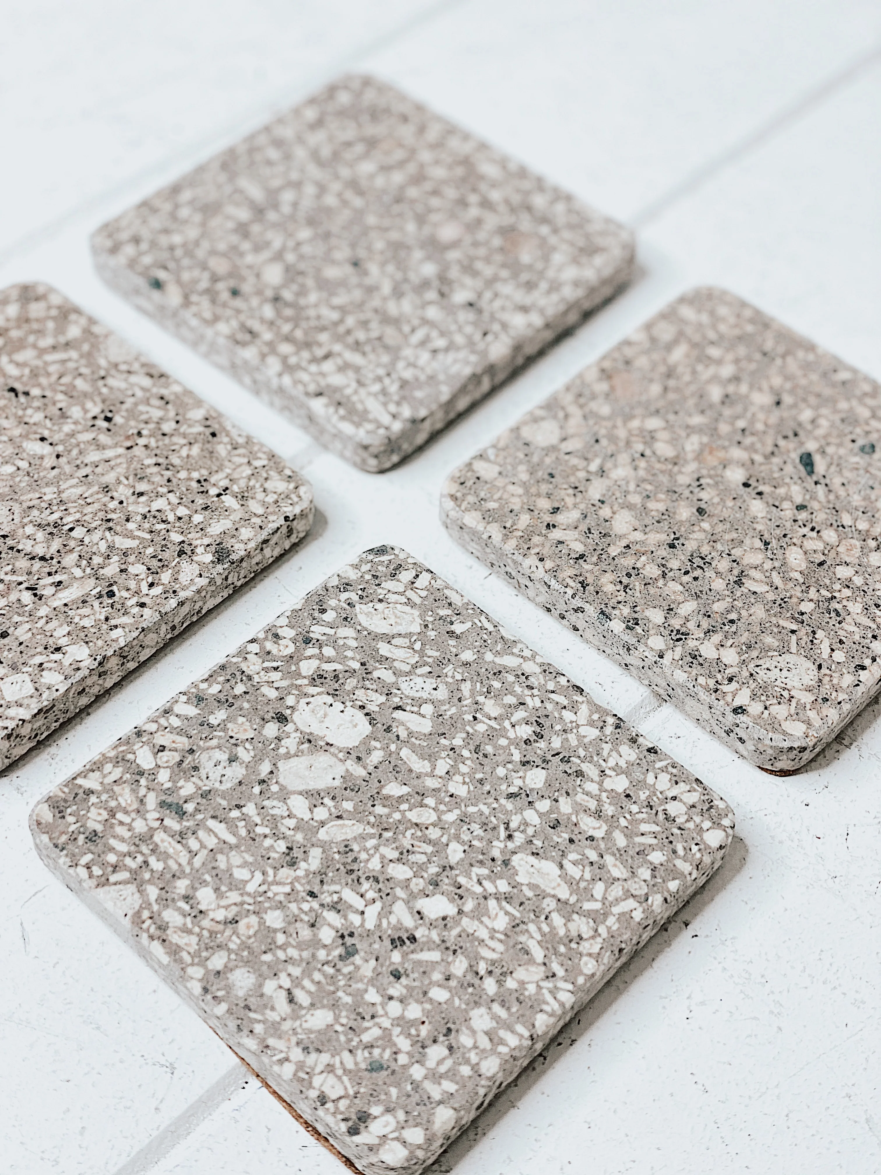 Terrazzo Grey Coasters - Set of 4 - Image 4