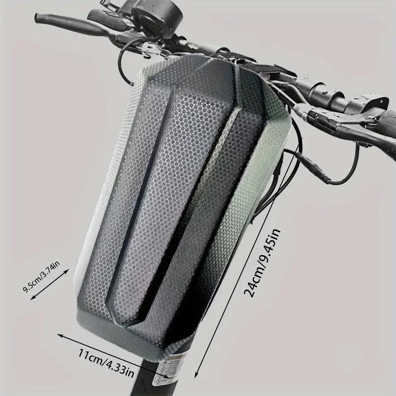 Universal EVA Fabric, Black Hard-Shell Handlebar Bag for Electric Scooters | Durable | Waterproof |Zipper Closure| - Image 5