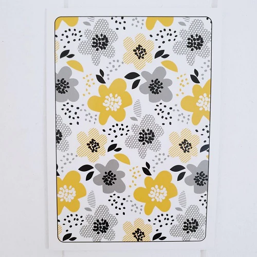 Yellow and Grey Flowered All Occasion Greeting Card